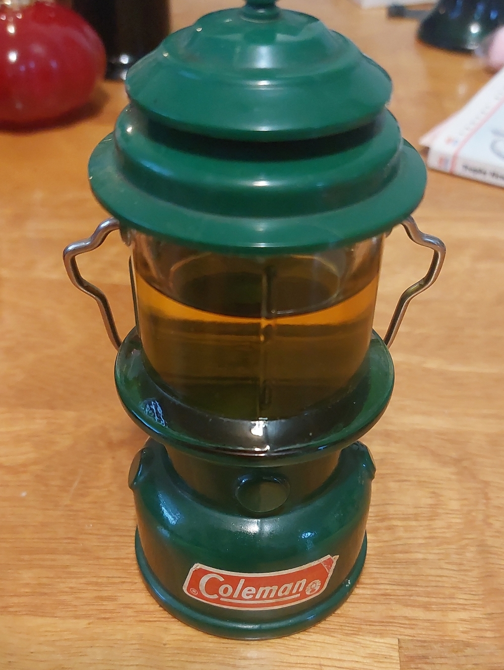 💚3/$25 Vintage 1970s Avon Coleman Lantern Cologne Bottle Green Glass 5oz
